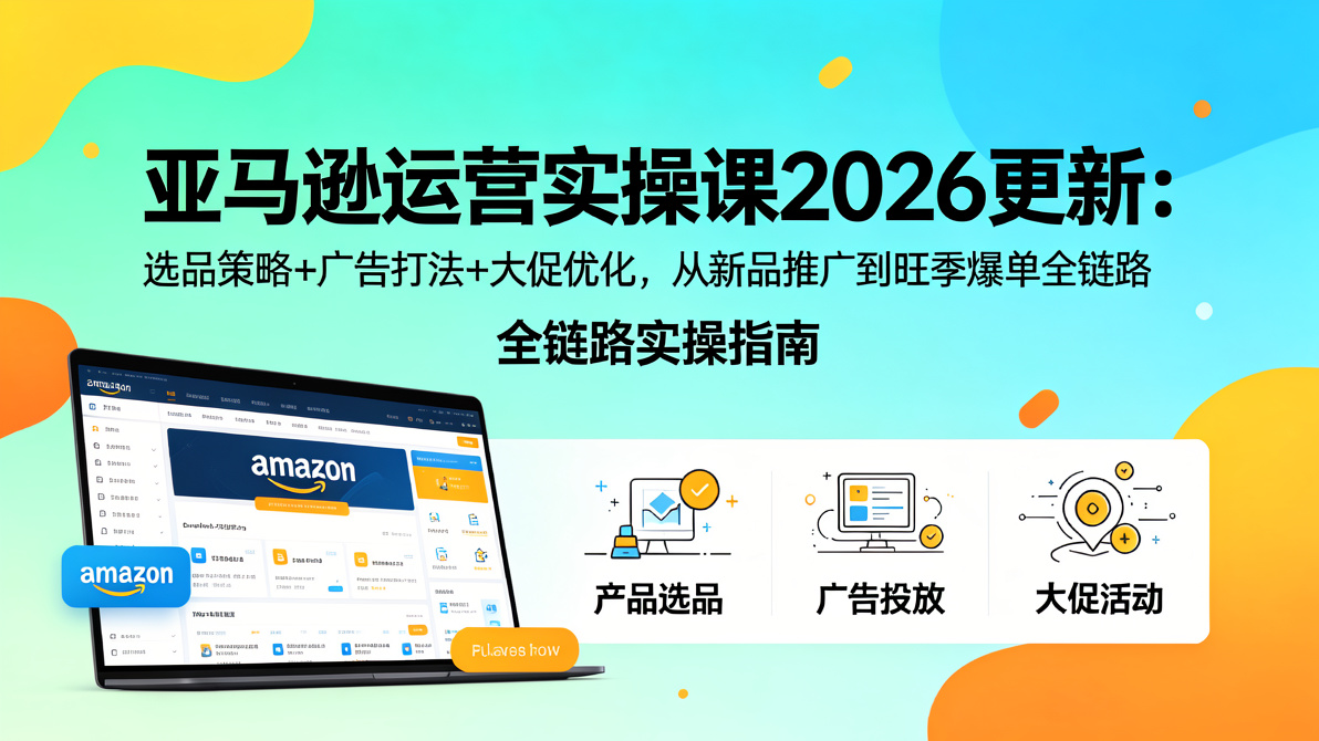 图片[1]-亚马逊运营实操课2026更新：选品策略+广告打法+大促优化，从新品推广到旺季爆单全链路-成长中的独角兽
