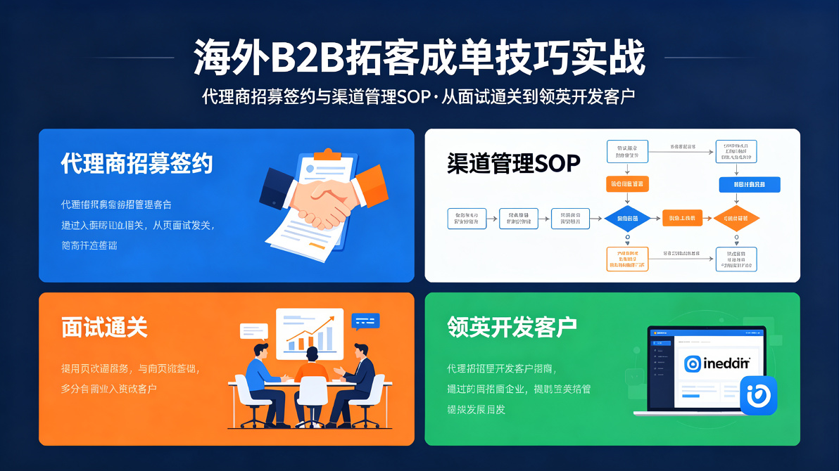 图片[1]-海外B2B拓客成单技巧实战：代理商招募签约与渠道管理SOP，从面试通关到领英开发客户-成长中的独角兽
