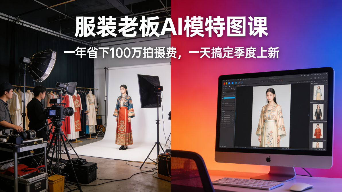 图片[1]-副业变现：服装老板AI模特图课：红海赛道利润突围，一年省下100万拍摄费，一天搞定季度上新