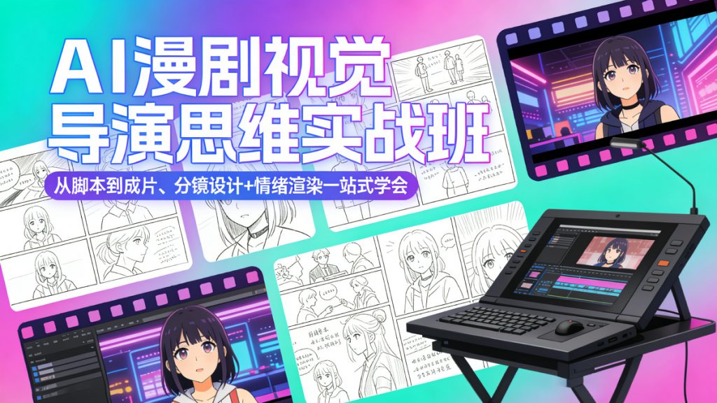 图片[1]-AI漫剧！视觉导演思维实战班，从脚本到成片，再到分镜设计情绪渲染一站学会！-成长中的独角兽